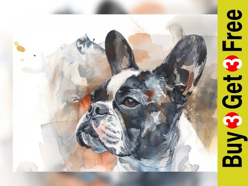 French bulldog portrait - french, 5"x7"