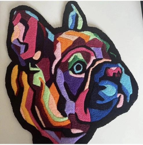 Colourful french bulldog rug - bulldog,