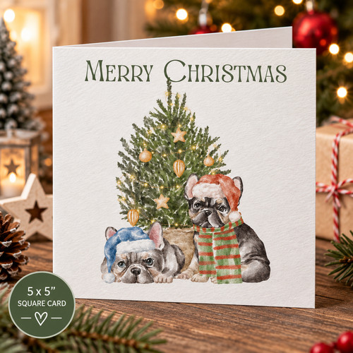 French bulldog christmas card - christmas,