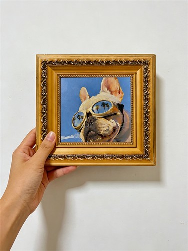 Gold sunglasses french bulldog - sunglasses,