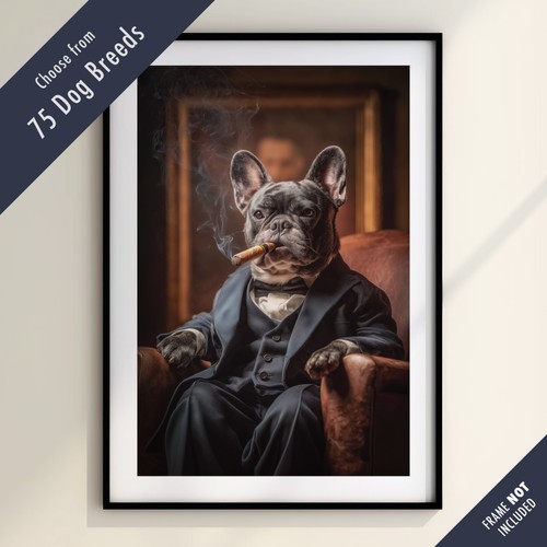 Funny dog smoking cigar - dog,