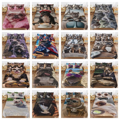 French bulldog duvet quilt - french,