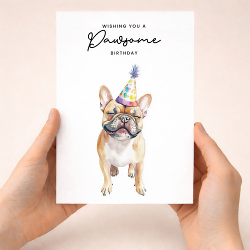 French bulldog birthday card - birthday,