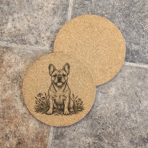 French bulldog meadow round - bulldog,