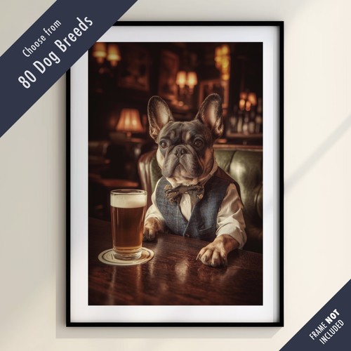 Funny dog drinking beer - dog, at