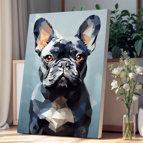 French bulldog geometric - french,