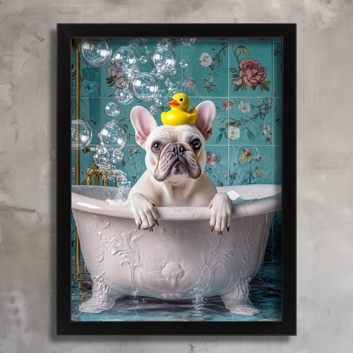 French bulldog wall art cute - french,